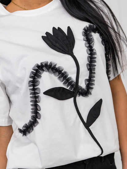 Ženska majica s printom Bijela Bolf 96T632