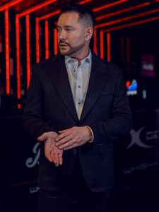 Muška crna baršunasta jakna Bolf 24410