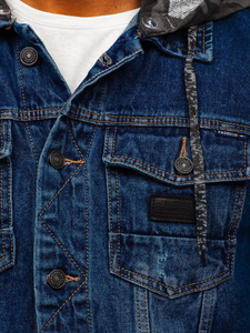 Tamnoplava jakna od trapera muška s kapuljačom Bolf RB9824-1