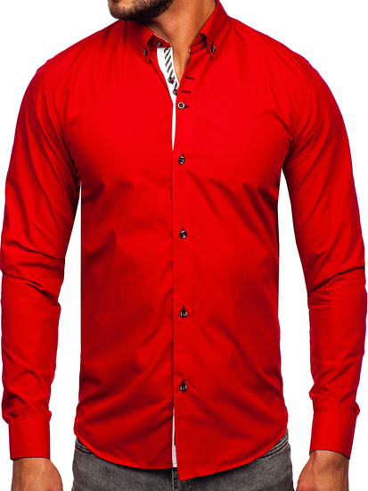 Košulja muška elegantna rugih rukava crvena Bolf 5796-1