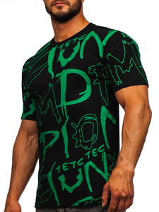 Crna pamučna muška majica s printom Bolf KS1972