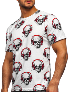 Bijela majica muška s printom Bolf 14919