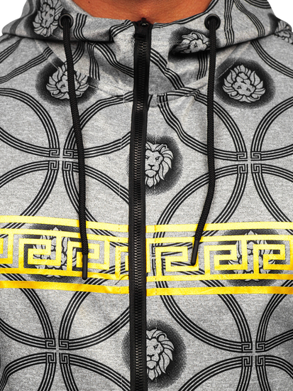 Siva dukserica na zip s kapuljačom Bolf 27B8123