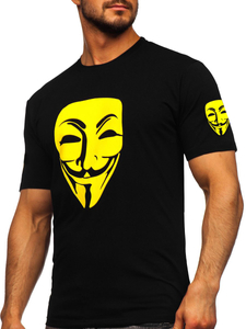 Crna muška majica s printom Bolf 14400