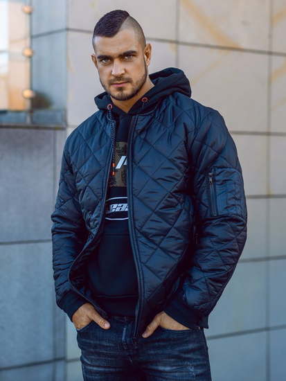 Kurtka męska przejściowa bomberka czarna Denley AK76-A