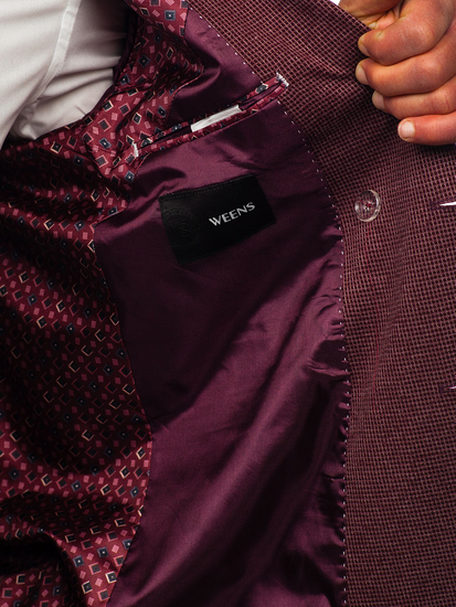 Bordo muški ležerni sako na dvostruko kopčanje Bolf 003