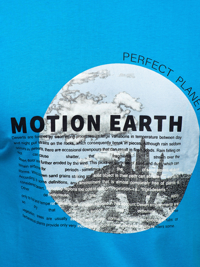 Muška pamučna majica s printom Plava Bolf MPO3466