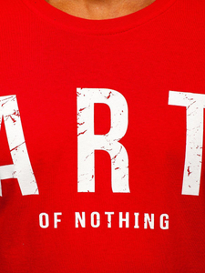 Crvena pamučna muška majica s printom Bolf 1180