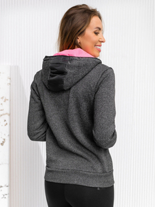 Ženska majica-jakna s kapuljačom crna Bolf KSW4001A1