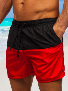 Crno-crvene muške kratke kupaće hlačice Bolf HM058