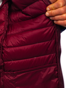 Tamnomodri prošiveni prijelazni muški kaput s kapuljačom Bolf 13022