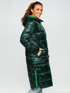 Zelena duga prošivena ženska zimska jakna s kapuljačom Bolf J9063