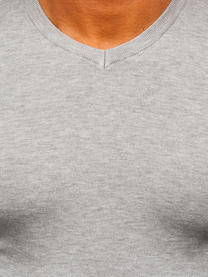 Melanž muški pulover s V-izrezom Bolf YY03