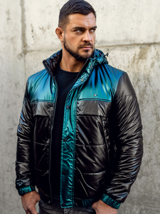 Crna prošivena sportska prijelazna jakna muška  Bolf 2145