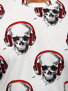 Bijela majica muška s printom Bolf 14919