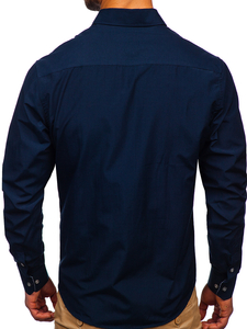 Košulja muška elegantna dugih rukava tamnoplava Bolf 4711