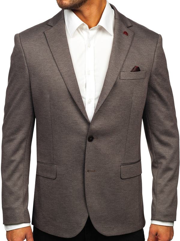Tamnosmeđi elegantni muški sako Bolf 024