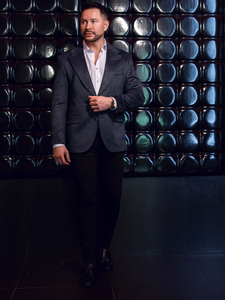 Muška baršunasta tamnoplava jakna Bolf 24410