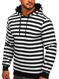 Bijela s printom muška dukserica s kapuljačom Bolf 141029