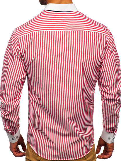 Crvena prugasta košulja muška dugih rukava Bolf 20727