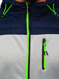 Tamnoplava prošivena muška prijelazna jakna Bolf 8M902