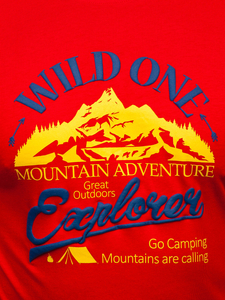 Muška pamučna majica s printom Crvena Bolf MPO3484