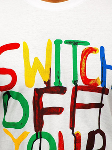 Muška majica s printom bijela Bolf 1181