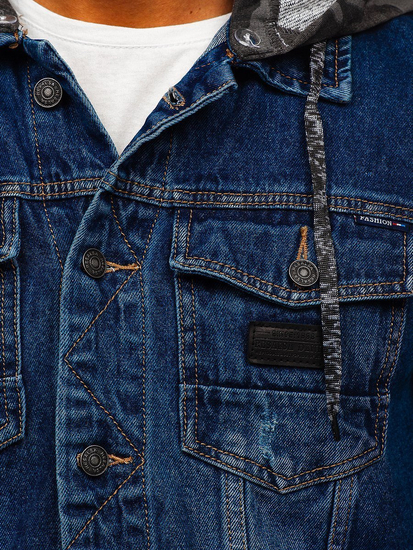 Tamnoplava jakna od trapera muška s kapuljačom Bolf RB9824-1