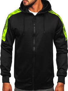 Crna dukserica na zip muška s kapuljačom Bolf 27B8120