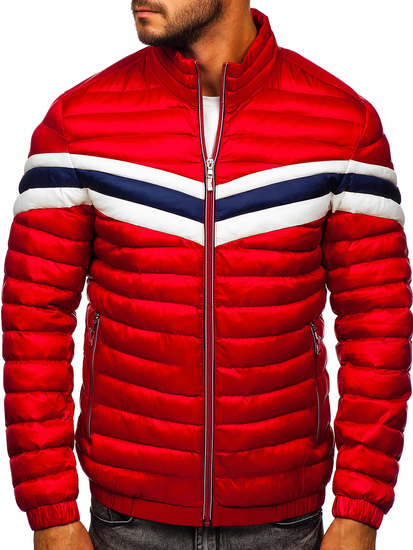 Crvena prošivena prijelazna muška jakna sportska Bolf 6574