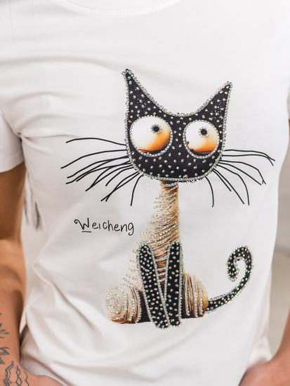 Ženska majica s printom Bijela Bolf 95T2515