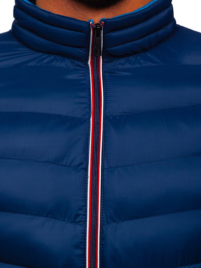 Jakna muška zimska sportska prošivena tamnoplava Bolf 1100