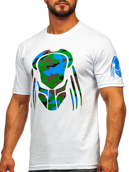 Bijela pamučna muška majica s printom Bolf 192379-1