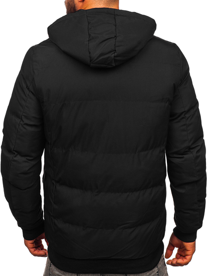 Crni dvostrani prošiveni zimski muški kaput Bolf 5M761