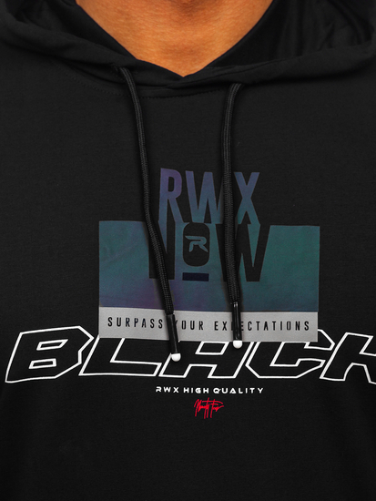 Crna muška majica s kapuljačom s printom Bolf 146347