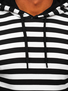 Bijela s printom muška dukserica s kapuljačom Bolf 141029