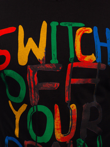 Longsleeve majica muška s printom crna Bolf 1214