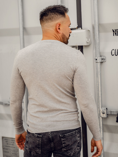 Melanž muški pulover s V-izrezom Bolf YY03