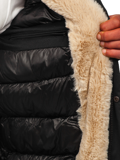 Crna muška zimska jakna parka Bolf 22M51