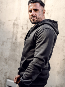 Crna muška majica s kapuljačom Bolf 2008A