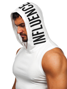 Bijela tank top majica muška s printom Bolf B2537