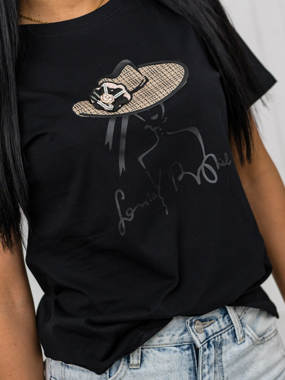 Ženska majica s printom Crna Bolf 97T2112