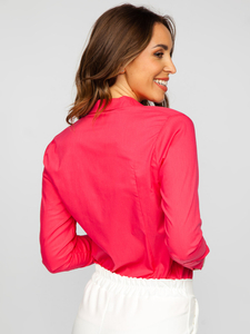 Roza košulja za žene jednobojna s dugim rukavima Bolf HH039