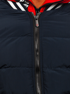 Tamnoplava prošivena muška zimska jakna Bolf 6900