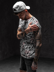 Bijela majica muška s printom Bolf 14906