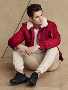 Jakna muška prijelazna pilotka bordowa Bolf EX1787