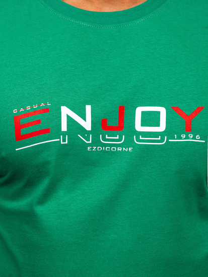 Zelena muška pamučna majica Bolf 14739