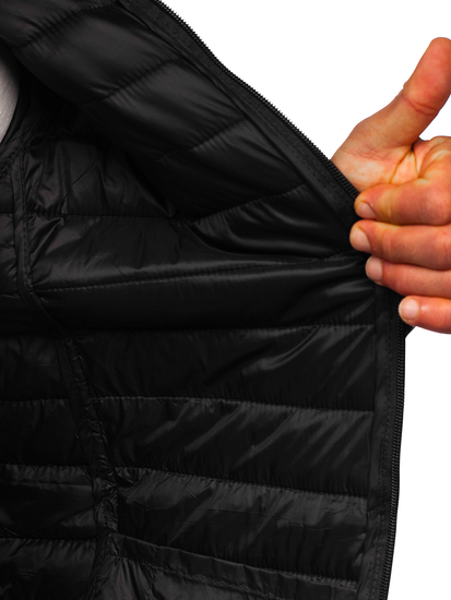 Crna prošivena jakna muška prijelazna sportska Bolf HM112