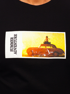 Muška pamučna majica s printom Crna Bolf MPO3559