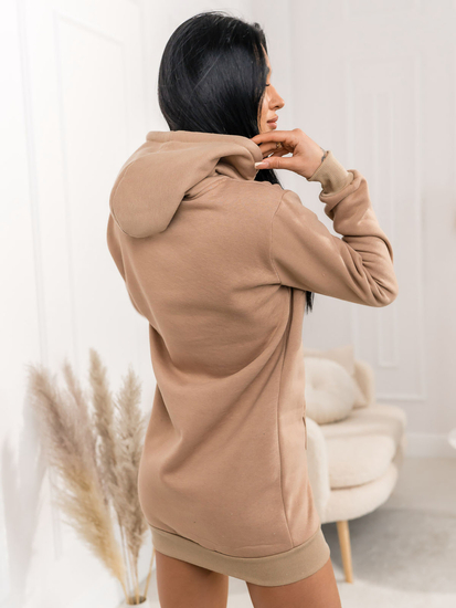 Ženska majica s dugačkim kapuljačom Bež Bolf YS10003A2